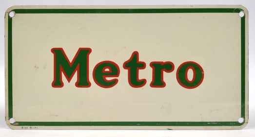 Vintage SST Mobil Metro Gas Pump Plate