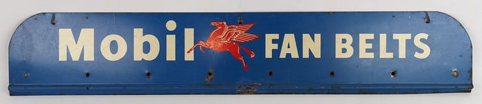 Vintage SST Mobil Service Station Fan Belts Advertising Display Rack Sign