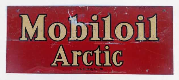 Vintage SST Mobiloil Arctic Oil Bottle Rack Sign