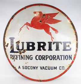 3-1/2ft Vintage SSP SOCONY Mobil Lubrite Advertising Sign