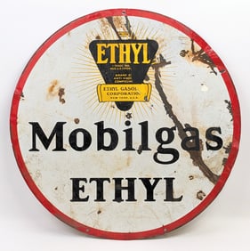 30in Vintage DSP Mobilgas Ethyl Advertising Sign