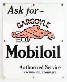 Early SSP Gargoyle Mobiloil Authorized Service Advertising Sign