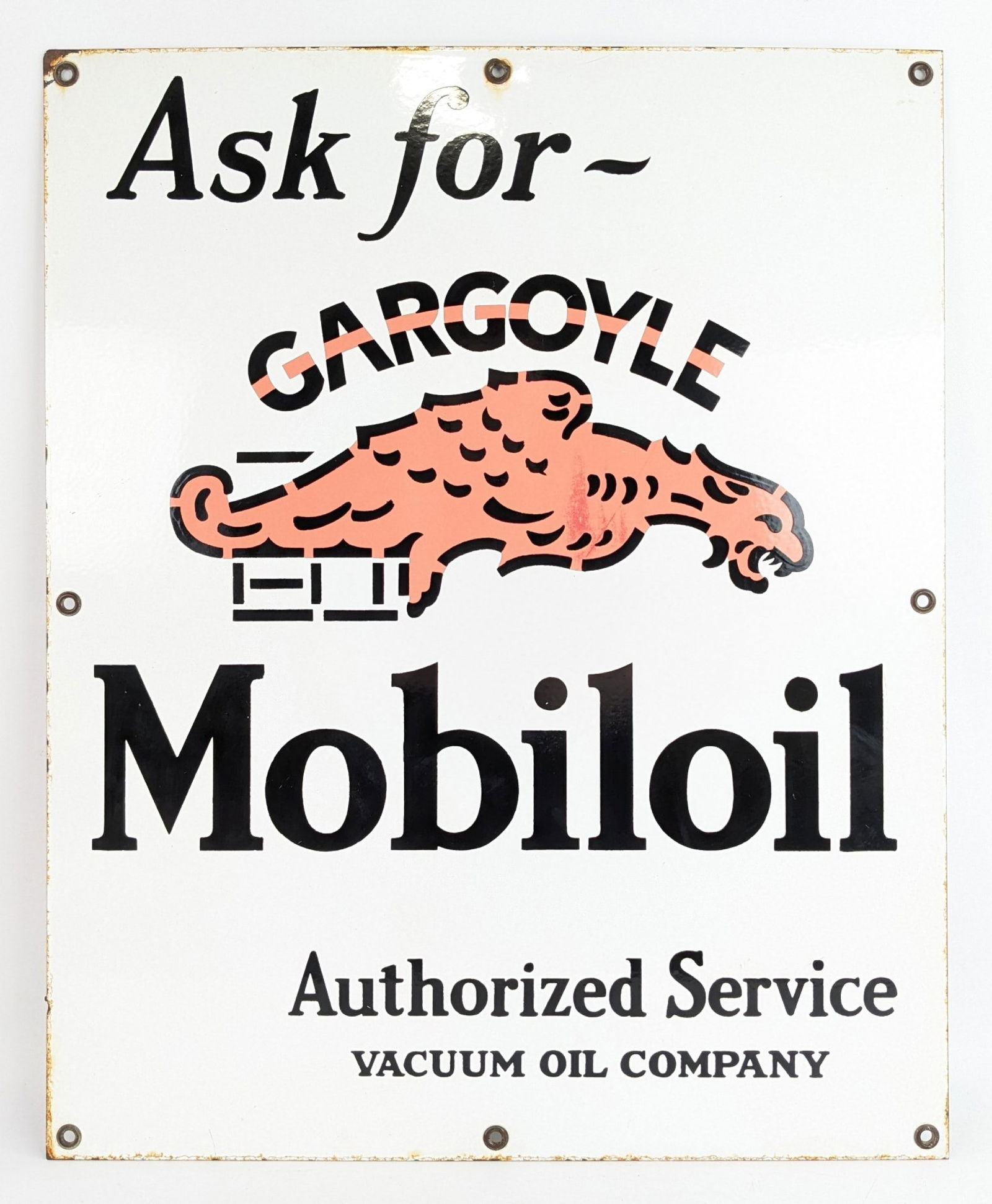 Early SSP Gargoyle Mobiloil Authorized Service Advertising Sign (1 of 5)