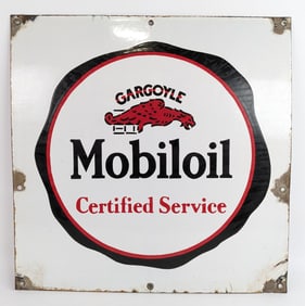 Early SSP Gargoyle Mobiloil Certified Service Advertising Sign