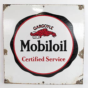 Early SSP Gargoyle Mobiloil Certified Service Advertising Sign (1 of 5)