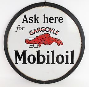 Early DSP Gargoyle Mobiloil Lollipop Curb Sign