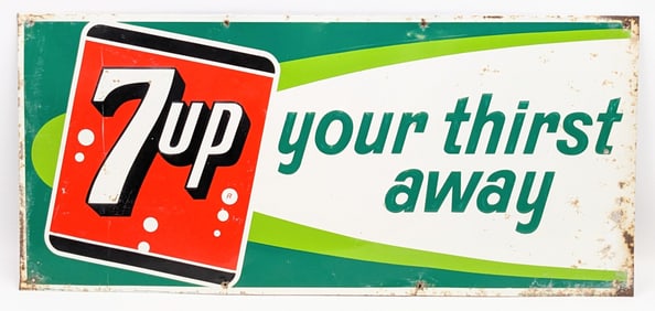 Vintage SST 7up Soda Embossed Advertising Sign