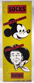 Vintage SST Mickey Mouse / Roy Rogers Socks Sign