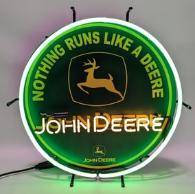 Custom "John Deere" Two-Color Neon Sign
