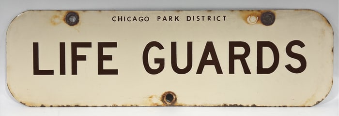 Vintage SSP Chicago Park District Life Guards Sign