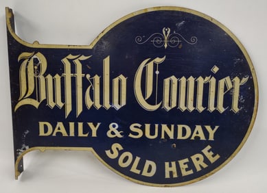 Early DST Buffalo Courier / Enquirer Newspaper Flange Sign