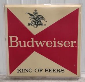 4ft Vintage Budweiser Beer Lexan Advertising Sign