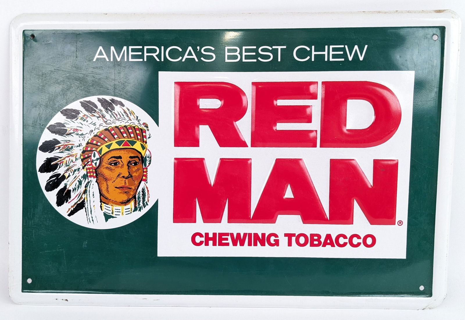 NAP  LAJOIE CHEWS RED DEVIL 　ヴィンテージ看板 NAP LAJOIE CHEWS RED DEVIL EMBOSSED SIGN QUEEN CITY TOBACCO