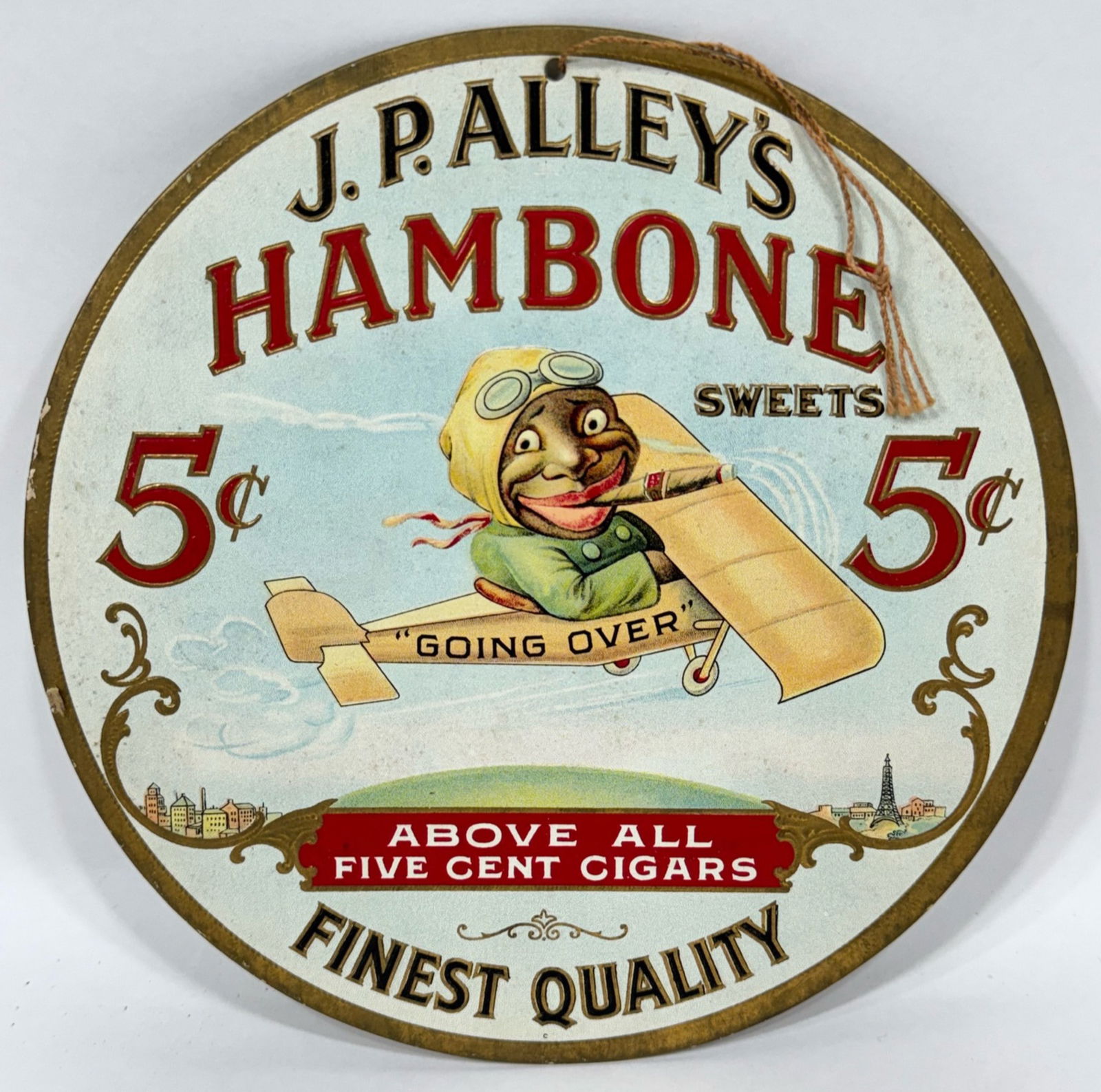 Vintage J.P. Alleys Hambone Cigars Black Americana Fan Pull (1 of 10)