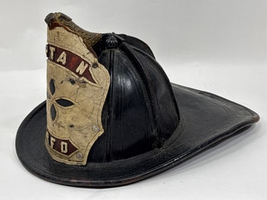 Early 1900s Cairns & Brother Leather Captains Fire Helmet