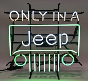 Custom "Only In A Jeep" Two-Color Neon Sign