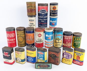 Vintage Tire Tube Repair Kit Cans & More