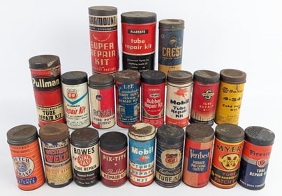 (20) Vintage Tire Tube Repair Kit Cans
