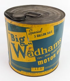 Vintage Big Wadhams 3 Gallon Motor Oil Can