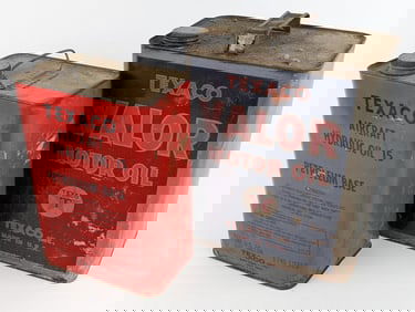 (2) Vintage Texaco Oil Cans / Aircraft & Valor