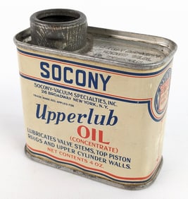 Early SOCONY Standard Oil Upperlub Oil 4oz Can