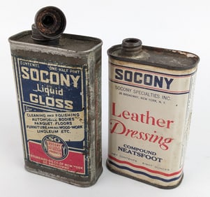(2) Early SOCONY Standard Oil New York Cans