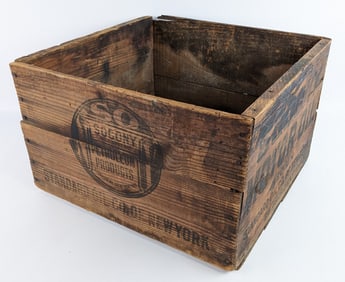 Early SOCONY Standard Oil Motor Oil Cans Wooden Shipping Crate