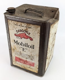 Early Gargoyle Mobiloil "E" For Ford Cars 5 Gallon Oil Can