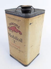 Early Mobiloil "E" Gargoyle 1 Gallon Can w/ Cap