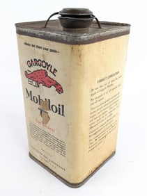 Early Mobiloil "C" Gargoyle 1 Gallon Oil Can w/ Lid
