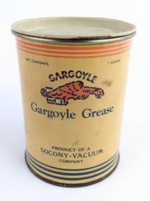 Early SOCONY-VACUUM Gargoyle Grease One Pound Can w/ Lid