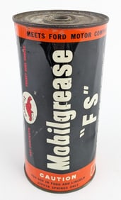 Full Early Gargoyle Mobilgrease "FS" Ford / Lincoln Springs Grease Can