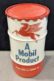 Vintage SOCONY Mobil Mobilube 120lb Can w/ Lid