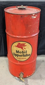 Early SOCONY-Vacuum Mobil Upperlube Barrel Can w/ Spout