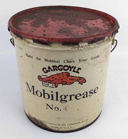 Early SOCONY Gargoyle Mobilgrease No.4 25lb Grease Can