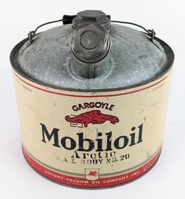 Early SOCONY Gargoyle Mobiloil Arctic 3 Gallon Oil Can