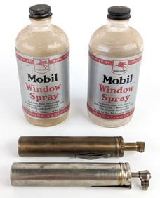 Vintage SOCONY Mobil Window Spray Bottles & Spray Canisters