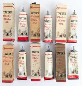 (6) Vintage NOS Mobil Tavern Electric Motor Oil 2-1/2oz Tubes In Boxes