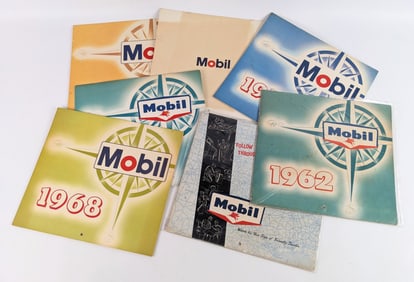 (7) 1960s-1970s Mobil Service Station Promotional Calendars