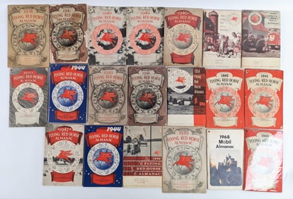 (29) 1930s-1960s Mobil Service Station Flying Red Horse Almanacs