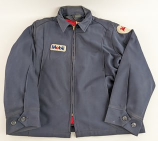 Vintage Mobil Service Station Attendants Unitog Jacket Size 44R