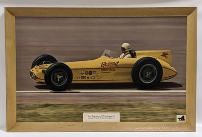 Sam Hanks Winning Indy 500 Large Colorized Photo