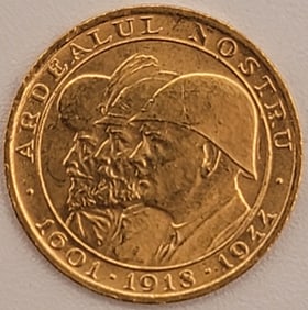 1944 Romania 20 Lei 3 Kings Gold Coin