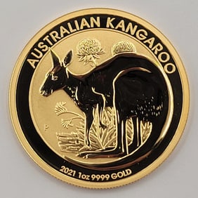 2021 Australian Kangaroo $100 One Ounce .9999 Fine Gold Coin