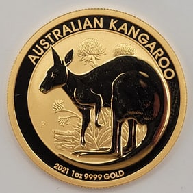 2021 Australian Kangaroo $100 One Ounce .9999 Fine Gold Coin