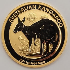 2021 Australian Kangaroo $100 One Ounce .9999 Fine Gold Coin