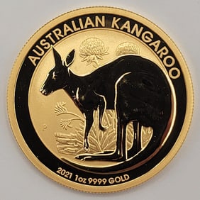 2021 Australian Kangaroo $100 One Ounce .9999 Fine Gold Coin