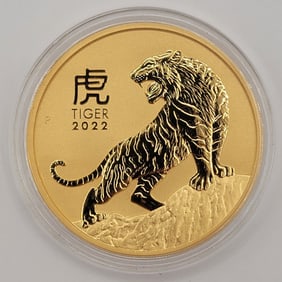 2022 Australia Year Of The Tiger $200 Two Ounce .9999 Fine Gold Coin