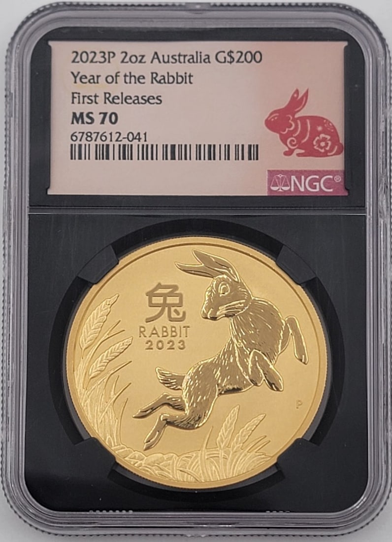 2023 P Australia Year Of The Rabbit $200 Two Ounce .9999 Fine Gold Coin NGC MS 70 (1 of 4)