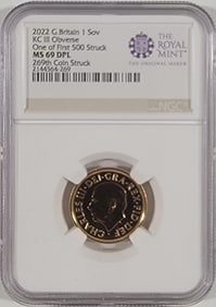 2022 British Gold Memorial Sovereign NGC MS69 DPL (First 500 Struck, King Charles Obverse)
